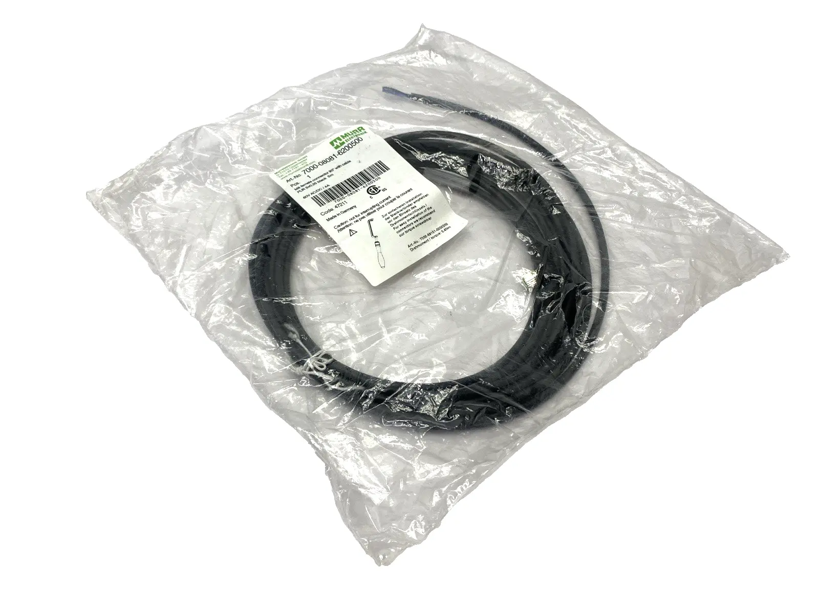 New | in-Stock MURRELEKTRONIK 7000-08081-6200500 Cable & Wire | Maverick Industrial Sales #1107278