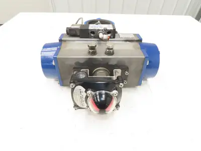 Bi-Torq Pneumatic Actuated 4" Butterfly Valve 4-Lug 316SS Disc & Limit Switch
