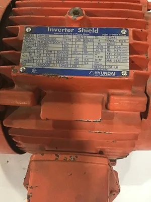 Hyundai HJS213SR235 Inverter Duty AC 3 Phase Motor 7.5HP