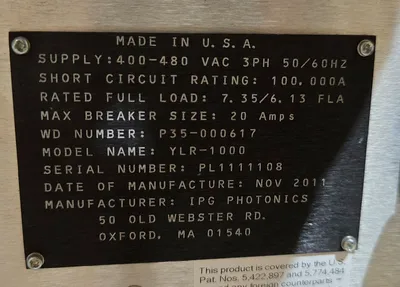 USED 2011 IPG YLR-1000-MM-WC