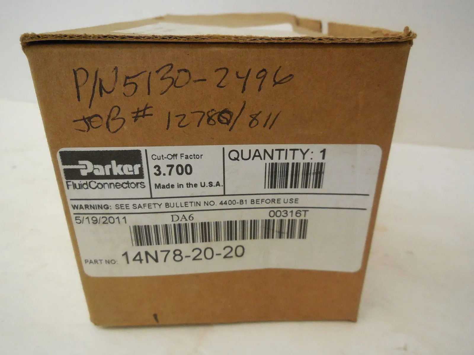 NEW PARKER 14N78-20-20 FITTING 14N782020