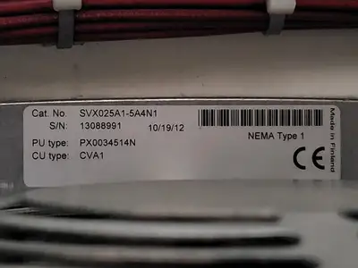 5 hp, 600 Volts, 3-Phase VFD SVX025A1-5A4N1 Bucket for Freedom 2100 MCC Frame