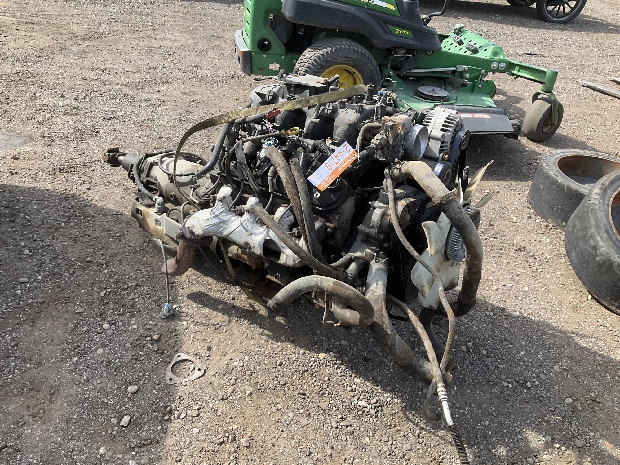 Chevy 5.3L V8 gas engine with 4L60E automatic transmission, used, said to have approx 120,000 miles ...