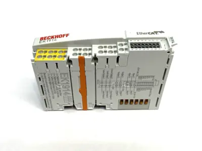 USED BECKHOFF ETHERCAT COUPLER WITH INTEGRATED DIGITAL STANDARD & SAFETY I/OS