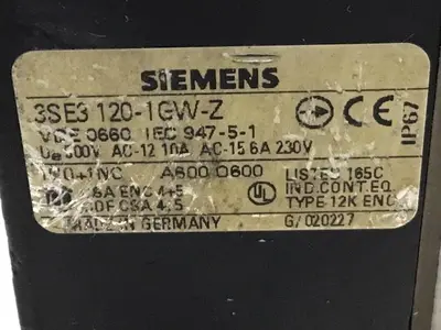 USED SIEMENS 3SE3 120-1GW-Z