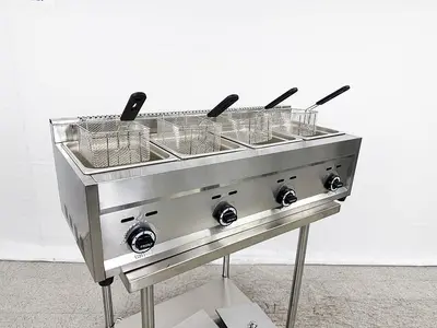 4 COMPARTMENT DEEP FRYER - PROPANE -OUTDOOR USE ONLY