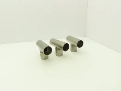 2" OD Tee Butt Weld Adapter Stainless Steel Tumble Finish A = 3 Lot of 3