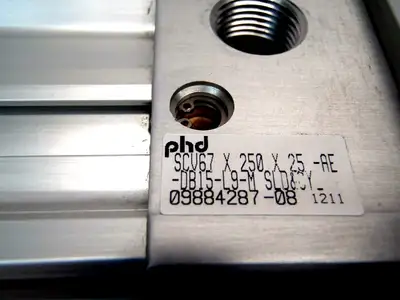 SCV67 X 250 X 25 -AE-DB15-L9-M | PHD SCV67x250x25-AE-DB15-L9-M Pneumatic Thruster Slide & Cylinder 09884287-08 - New Other