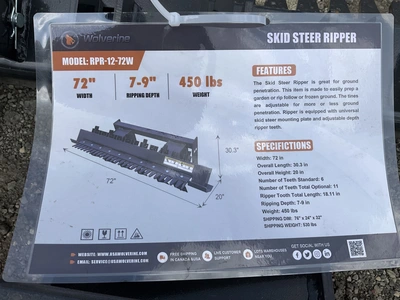 Used WOLVERINE RPR-12-72W SKID STEER RIPPER Landscaping Equipment (Miscellaneous) Michigan US | Miedema Asset Management Group #1468776