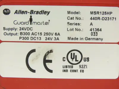 Allen Bradley 440R-D23171 Guardmaster MSR125HP Safety Relay Unit 24VDC Lot of 2