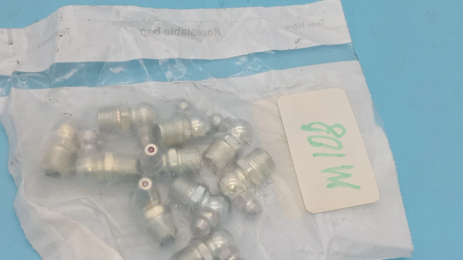 LOT OF 10 STEEL GREASE FITTING, 1095K27, 1/8" PTF MALE, 90° ANGLE, 27/32" OA