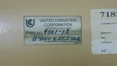 United Conveyor Corporation 4301-13 Linear Actuating Cylinder 8 x 25.5" Used