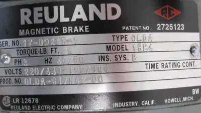 NEW REULAND 0015C-1BAB-0134 MOTOR 1.5HP 220/240-190/380 OLDA-G17N42-00 C0T0 15B4