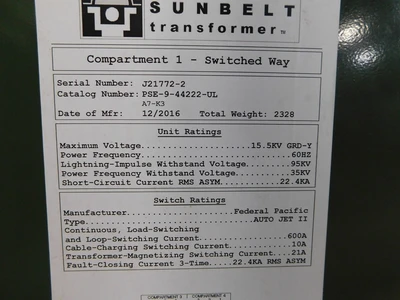Used Federal Pacific NA Switchgears Ohio US | Equipment Recovery Corp. #1331200