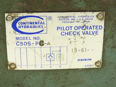 Continental Hydraulics C50S-PC-A Pilot Operated Check Valve