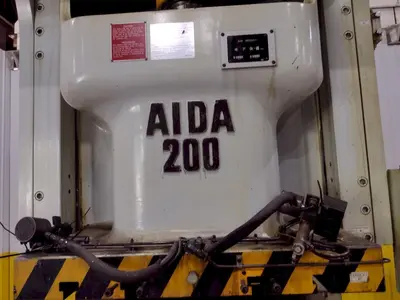 220 TON AIDA MODEL #NC1-200(2) GAP FRAME PRESS, WITH 9.84" STROKE: STOCK #22203