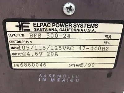 USED ELPAC POWER SYSTEM BFS 500-24
