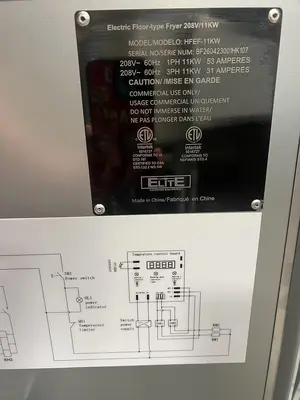 New | in-Stock 2026 ELITE HFEF-11KW Cookers / Coolers / Fryers Florida US | BAM Discount Restaurant Equipment #1344177