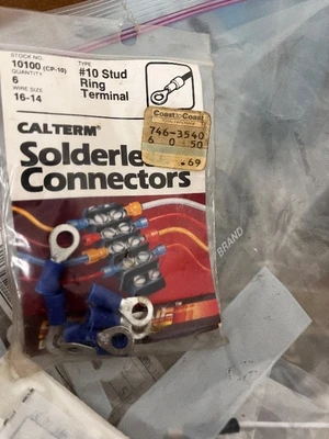 Box of Vintage and Modern Electronic Parts and Components Assortment