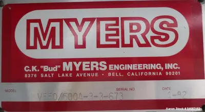 Used MYERS V550/500A- Dispersers / Emulsifiers Illinois US | Aaron Equipment #1515537