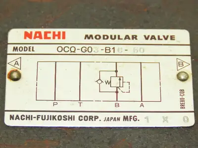 Nachi OCQ-G03-B1C-50 Hydraulic Counter Balance Modular Flow Control Valve