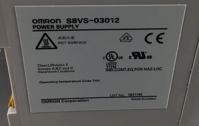 Omron S8VS-03012 DIN Rail Switching Power Supply 12VDC 2.5A output 4E-18