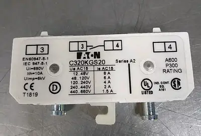 Eaton C320KGS20 Auxiliary Contact Block Loc4D25