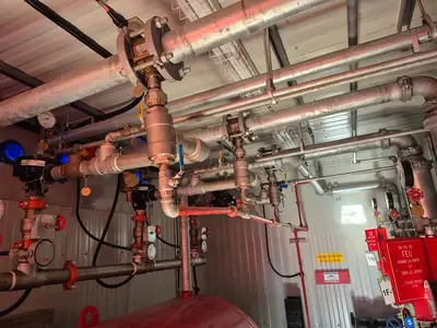 Containerized Foam Fire Suppression System w/ Deluge Valve, Potter Controls & Piping Manifold