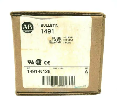 NEW ALLEN BRADLEY 1491-N126 FUSE BLOCK SER.A 1491N126
