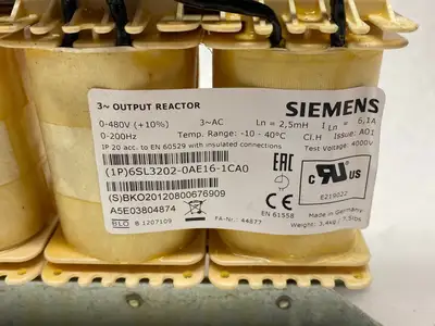 USED SIEMENS SINAMICS 3~ OUTPUT REACTOR