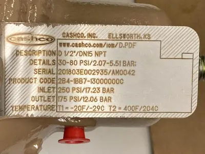 New | in-Stock CASHCO 2B4-1BB7-13000000C Solenoid Regulators Ohio US | Surplus Asset Holdings #1243024
