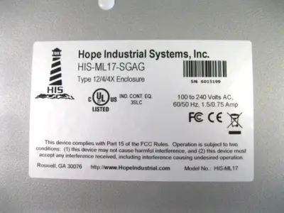 USED Hope Industrial Systems HIS-ML17-SGAG