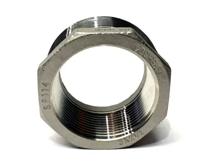 4464K179 | 304 SS Threaded Pipe Fitting, Bushing Adapter, 3" Male x 2-1/2" Female - New – Open box
