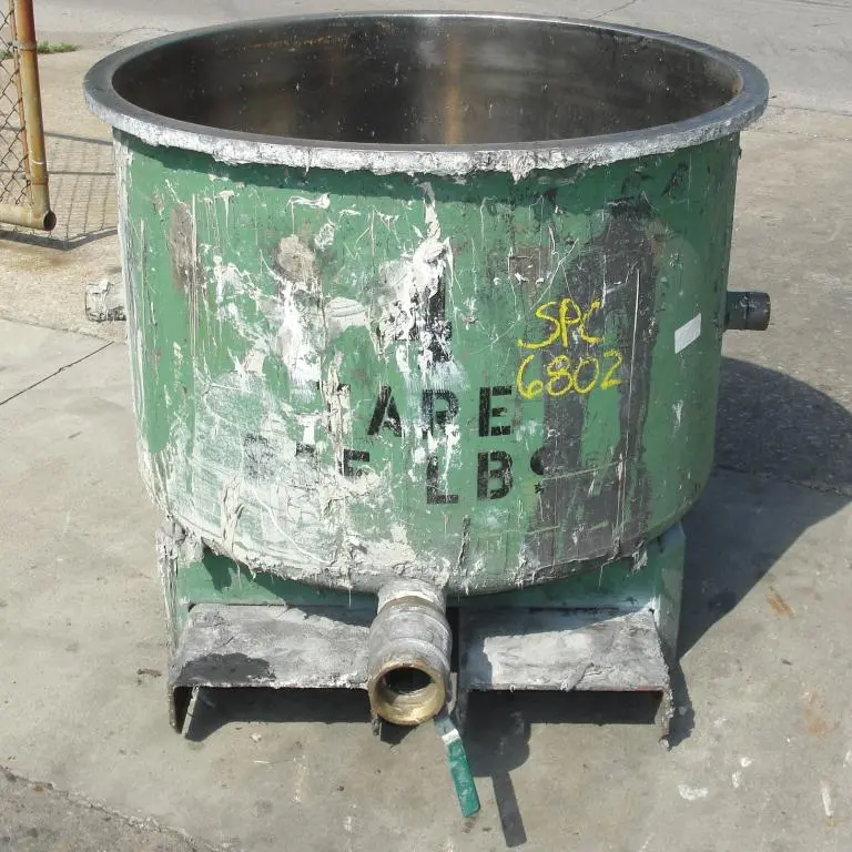 SPC6802  Mixer and Blender 100 gallon Ross change can Stainless Steel 39.25" inside diameter 27.5" inside height