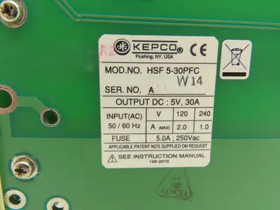 Kepco HSF 5-30PFC Power Supply Plug-in Card 100-240VAC Input 5V 30A Output