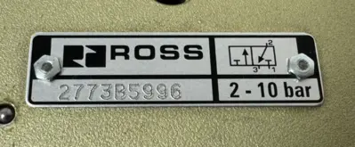 USED ROSS 2773B5996 SOLENOID CONTROL VALVE 2-10bar 26VA 110-120V 50/60HZ
