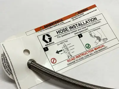 16C528 | Graco  Hose Assembly Stainless Steel Braided 1/2" x 24" - New