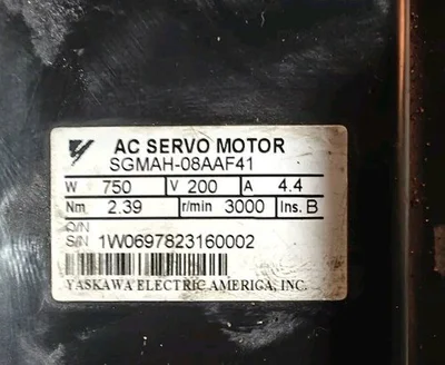 Yaskawa Servo Motor SGMAH-08AAF41 Flow Water Jet