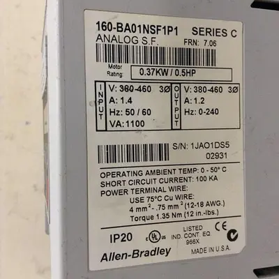 USED ALLEN BRADLEY 160-BA01NSF1P1