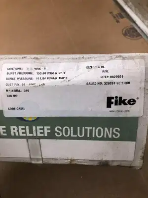 Fike MRK-5 1-1/2″ 316SS Rupture Disc 141.84PSIG 150°F / 153.68PSI 72°F -NIB