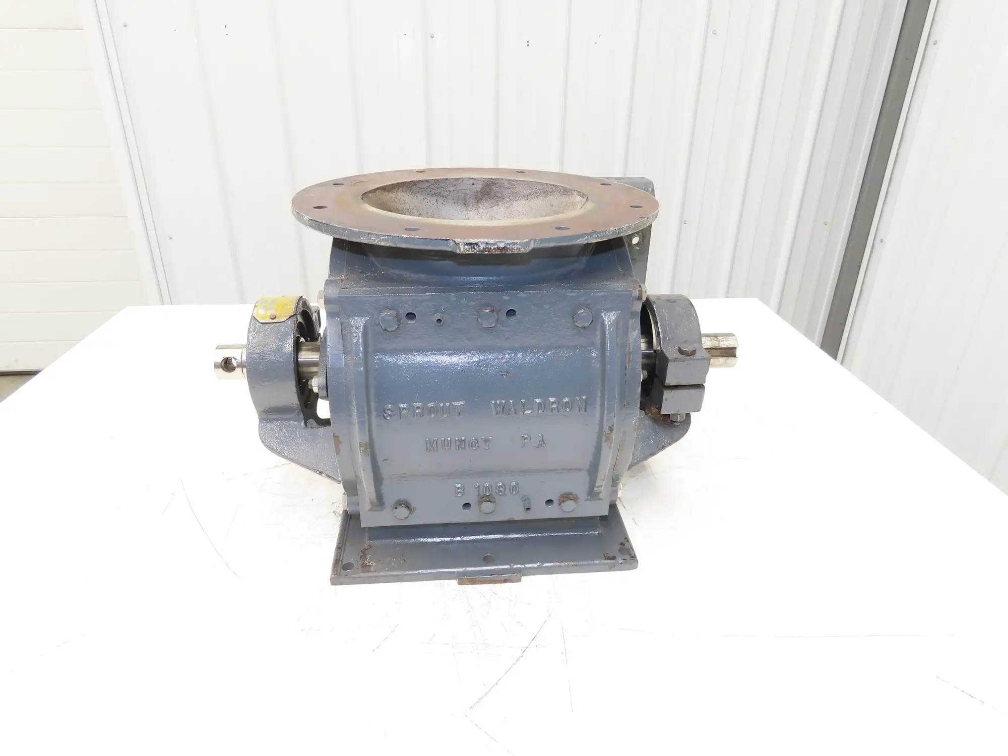 Sprout Waldron Rotary Airlock Feeder Valve 10x8" Round x Square Flange (Rebuilt)
