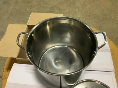 Used LOT OF (4) BREWMASTER 5 GALLON STAINLESS STEEL BREW KETTLES Brewing Equipment Michigan US | Miedema Asset Management Group #1580070