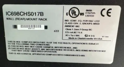 USED GE FANUC IC698CHS017