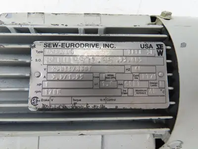 Sew Eurodrive R40DT80N4 AC Gearmotor 3.98:1 Reducer 1HP 427RPM 230/460V 3Ph