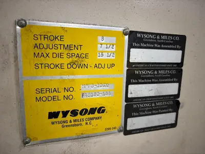 180 TON X 12' WYSONG MODEL #FAB180-144 HYDRAULIC PRESS BRAKE: STOCK #10742