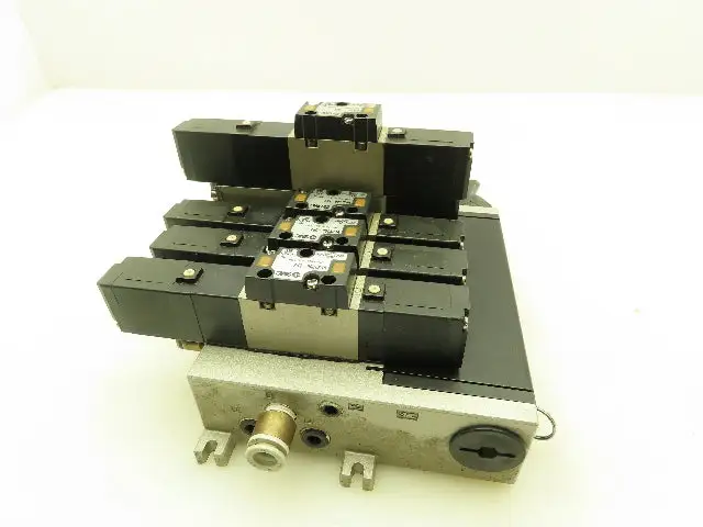 SMC VFS2300-5FZ Pneumatic Air Solenoid Valve Manifold Check Valve 24VDC Coil