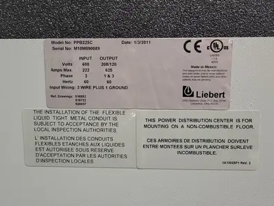 USED 2011 LIEBERT PPB225C