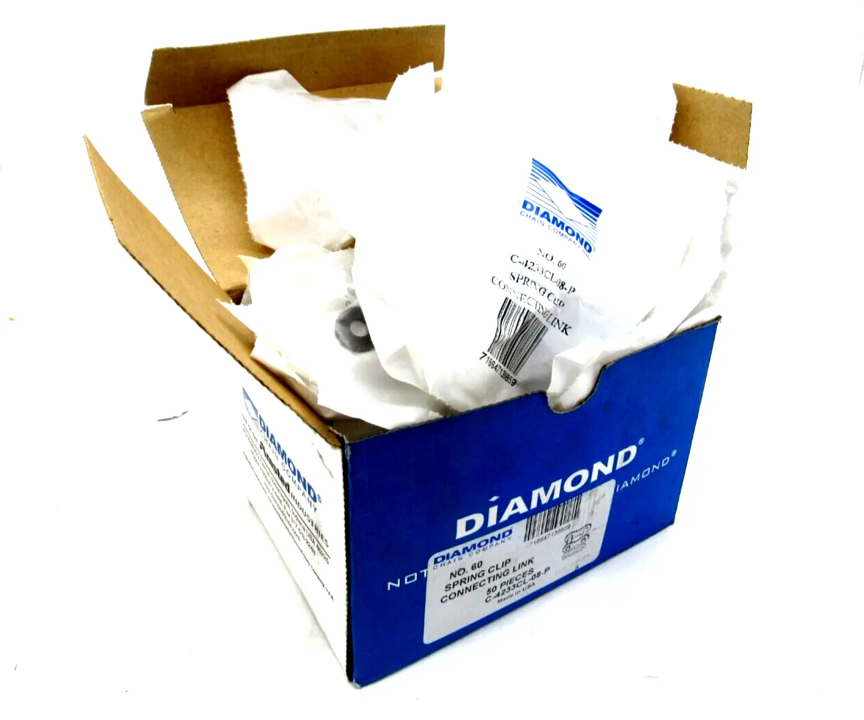 NEW 50 COUNT DIAMOND C-4233CL-08-P SPRING CLIP CONNECTING LINK C4233CL08P
