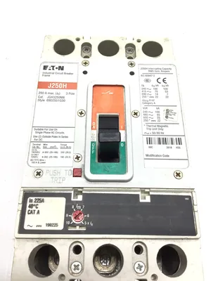 Eaton J250H/JGH3250NN Industrial Circuit Breaker Frame