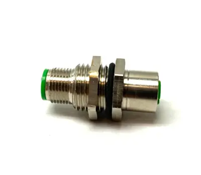 None | Panel Mount M12 5-Pin Male to Female Bulkhead Cable Connector, M16 Thread Mount - New Other